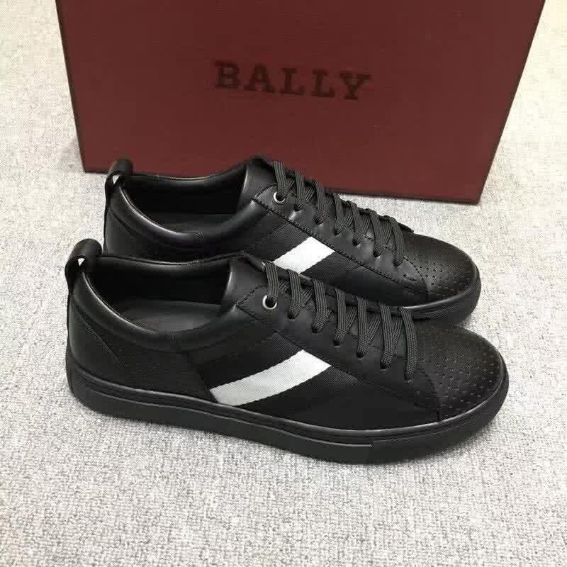 Bally Fashion Leather Shoes Cowhide Black And White Men 3