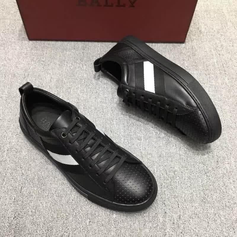 Bally Fashion Leather Shoes Cowhide Black And White Men 5