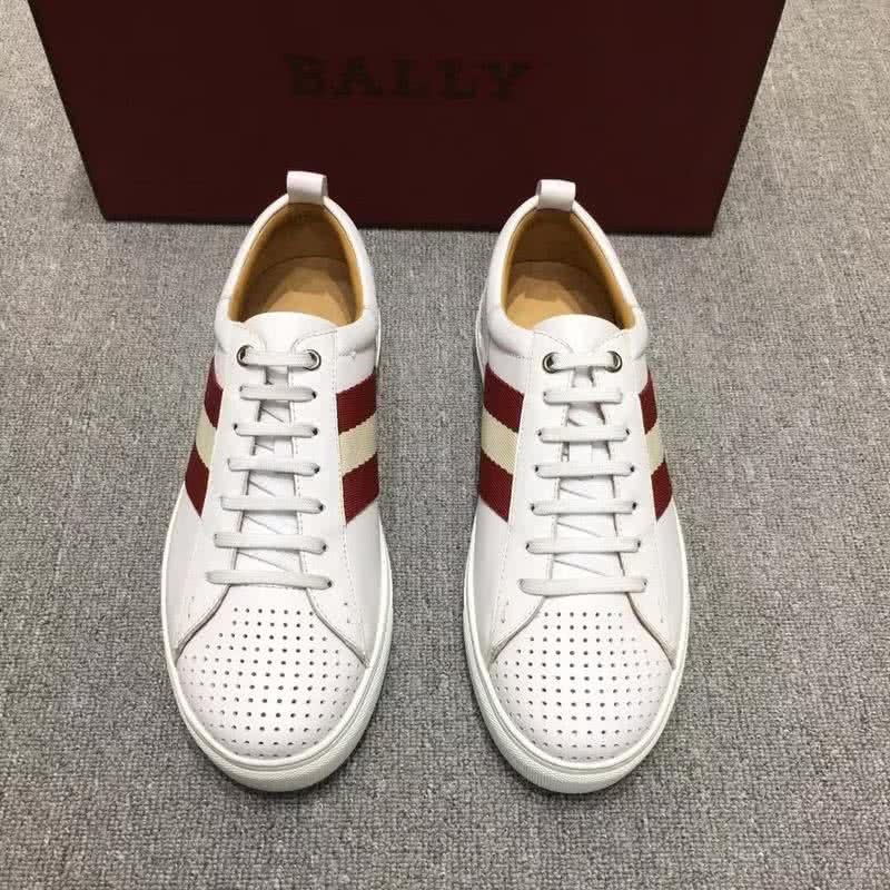 Bally Fashion Leather Shoes Cowhide Red And White Men 4