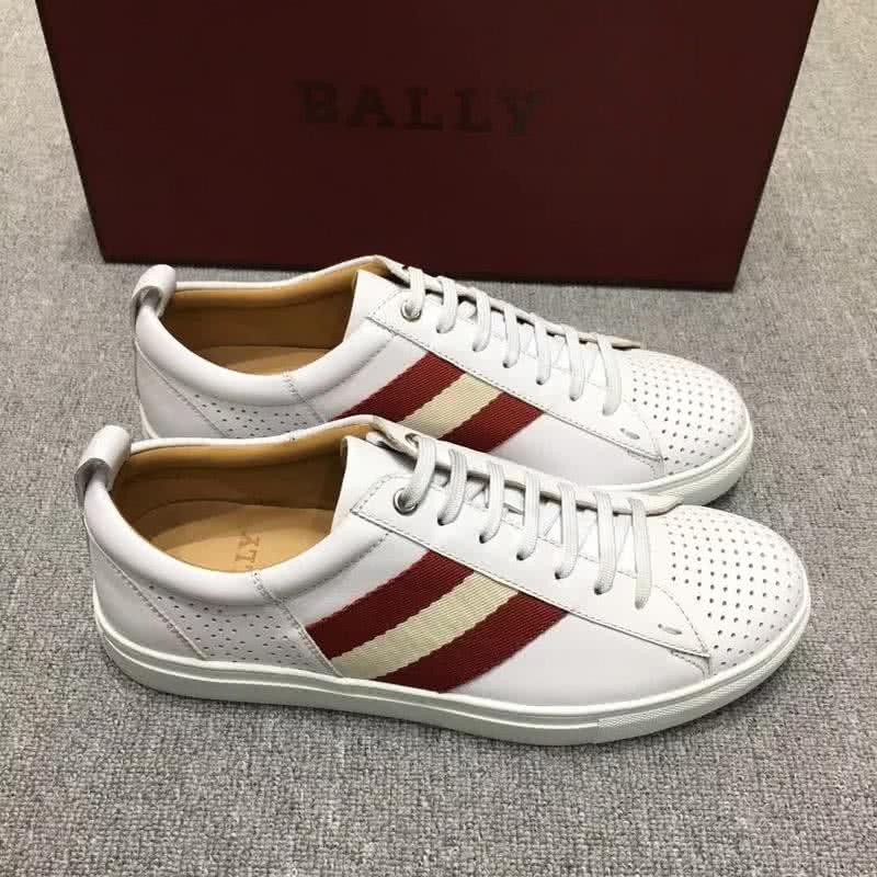 Bally Fashion Leather Shoes Cowhide Red And White Men 5