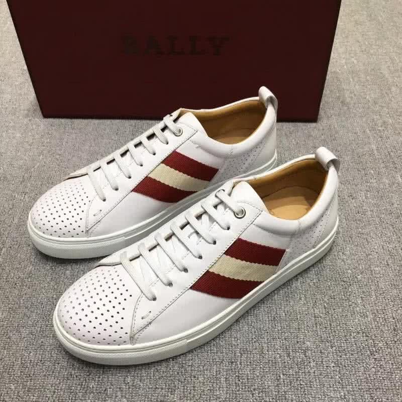Bally Fashion Leather Shoes Cowhide Red And White Men 1