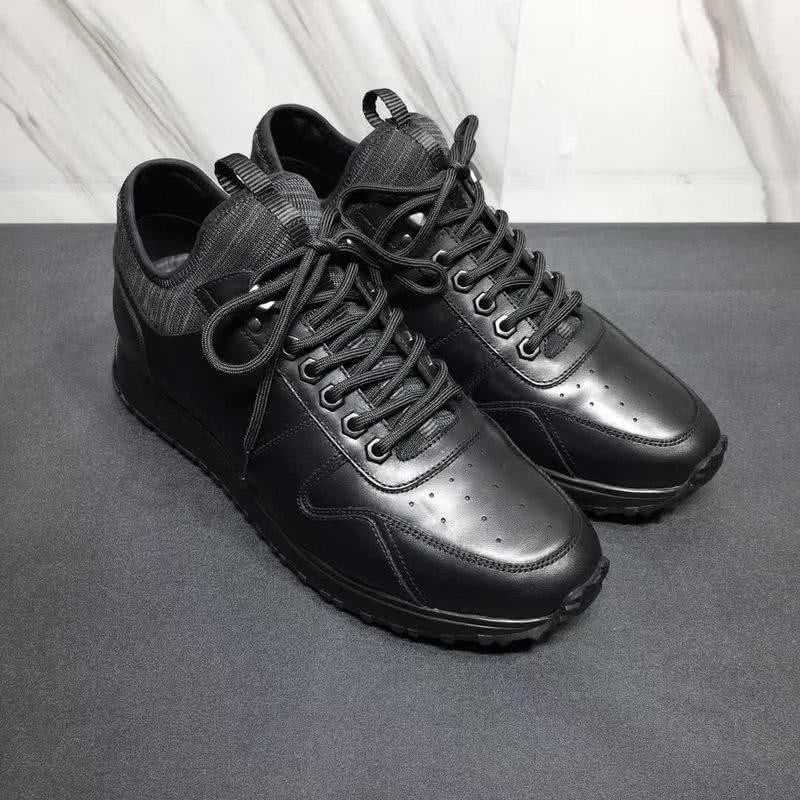 Fendi Sneakers Calf Leather All Black Men 3
