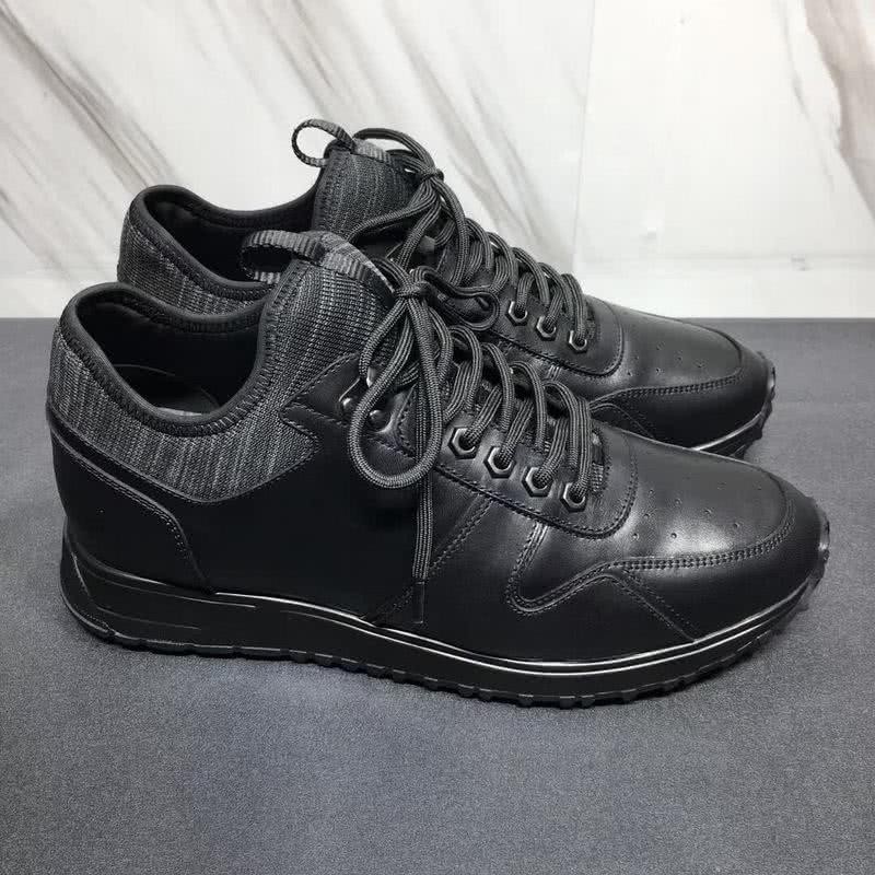 Fendi Sneakers Calf Leather All Black Men 4
