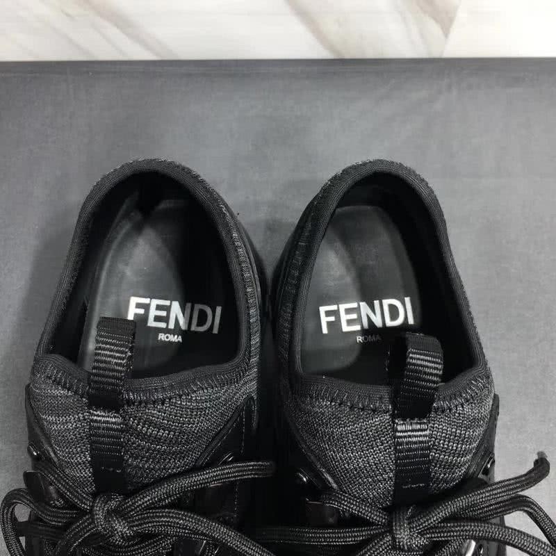Fendi Sneakers Calf Leather All Black Men 7