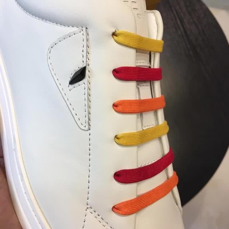 Fendi Sneakers Orange Shoelaces White Men 7