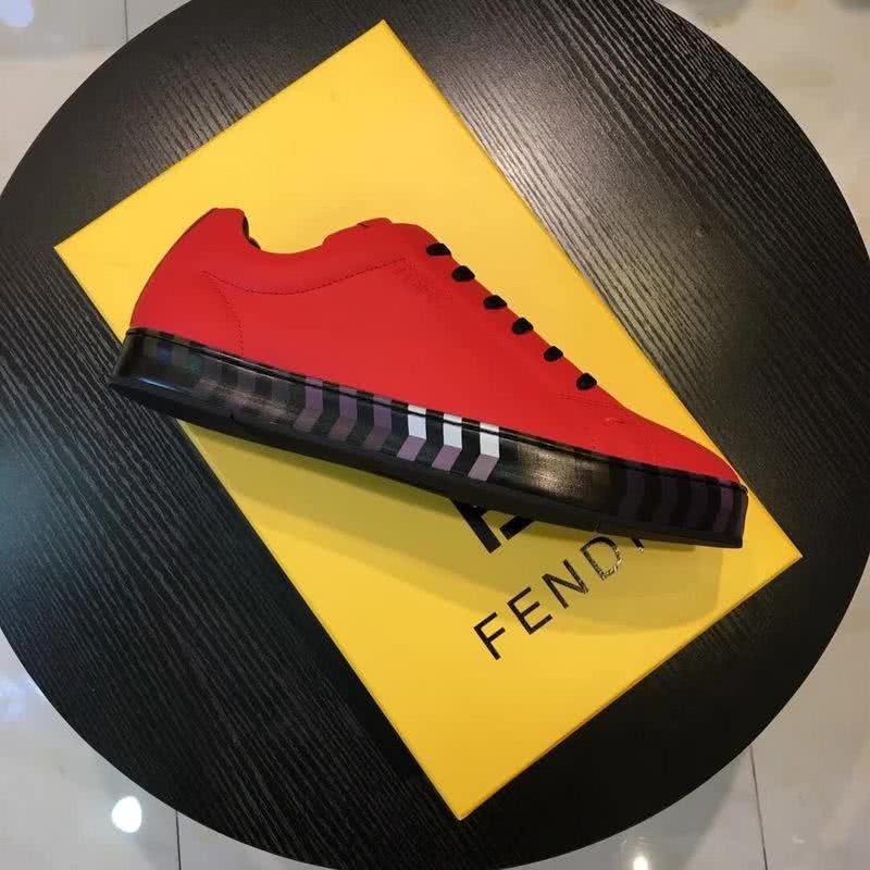 Fendi Sneakers Red Upper Black Sole Men 9