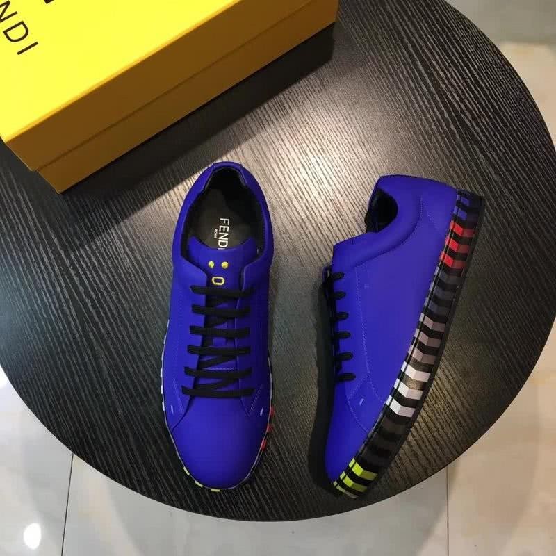 Fendi Sneakers Blue Upper Black Sole Men 1