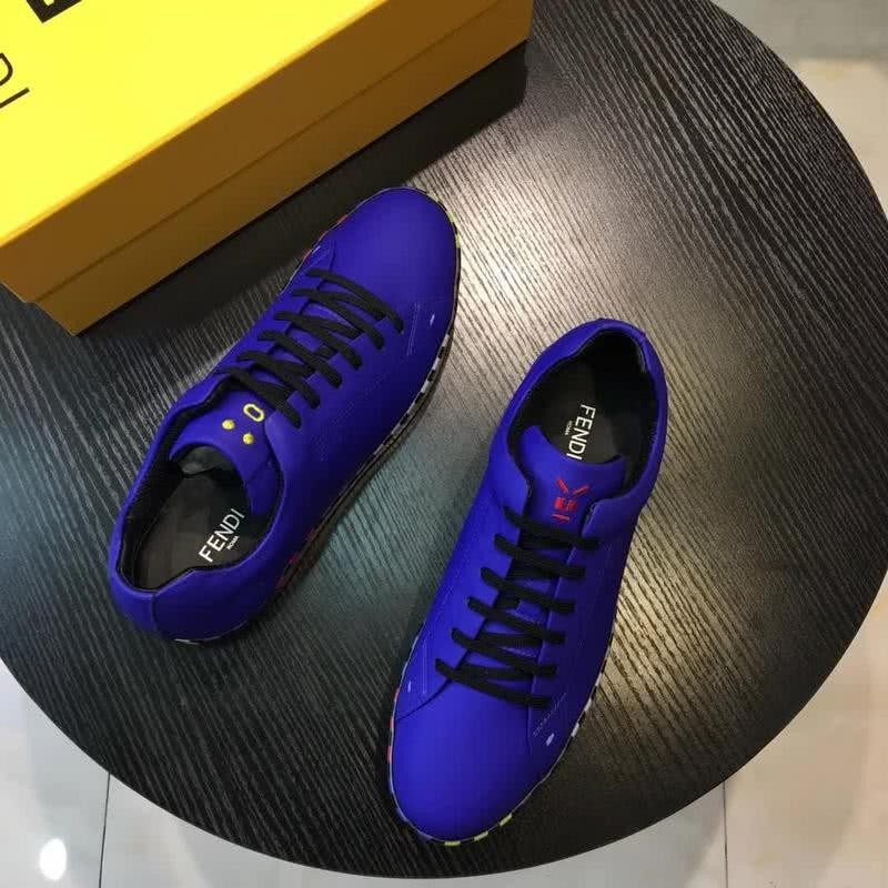 Fendi Sneakers Blue Upper Black Sole Men 9