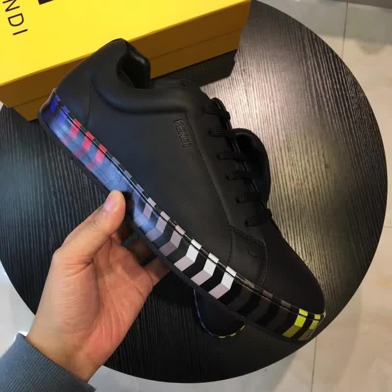 Fendi Sneakers All Black Colorful Shoe Edge Men 4