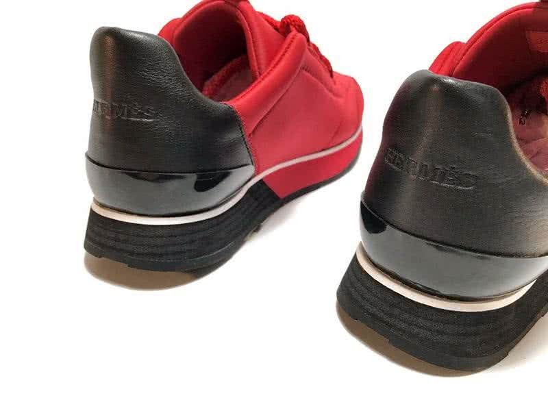 Hermes Fashion Comfortable Shoes Cowhide Red And Black Men 5
