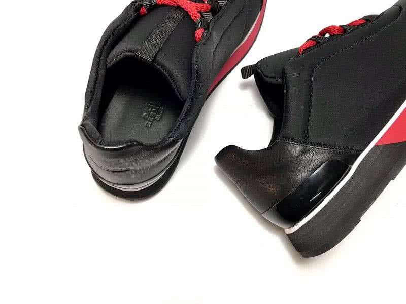 Hermes Fashion Comfortable Shoes Cowhide Black And Red Men 5