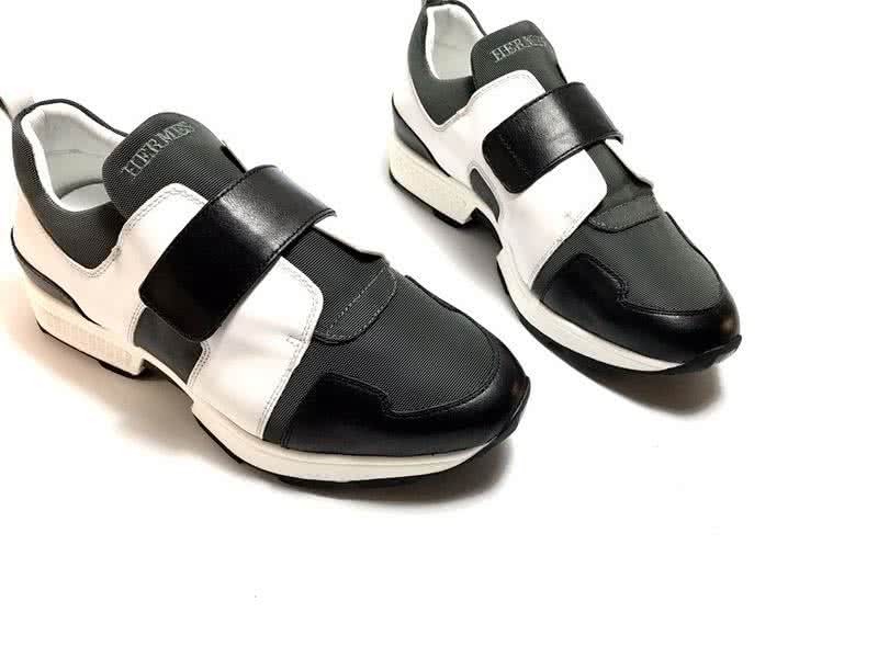 Hermes Fashion Comfortable Shoes Cowhide Black And White Men 3