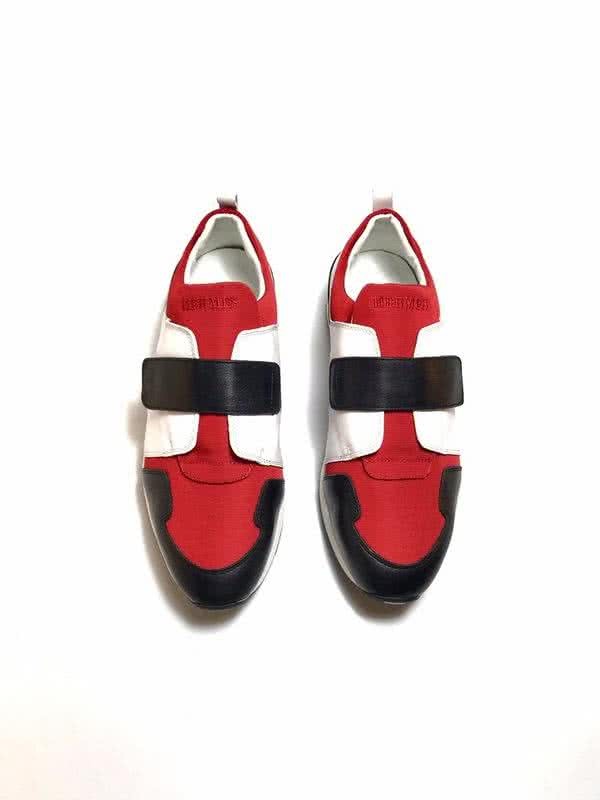 Hermes Fashion Comfortable Shoes Cowhide Red And White Men 4