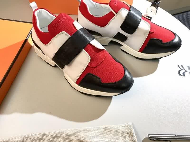 Hermes Fashion Comfortable Shoes Cowhide Red And White Men 6
