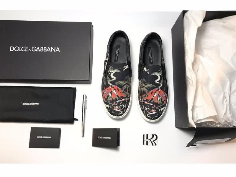Dolce & Gabbana Slip-on Painting Black Upper White Sole Men 5