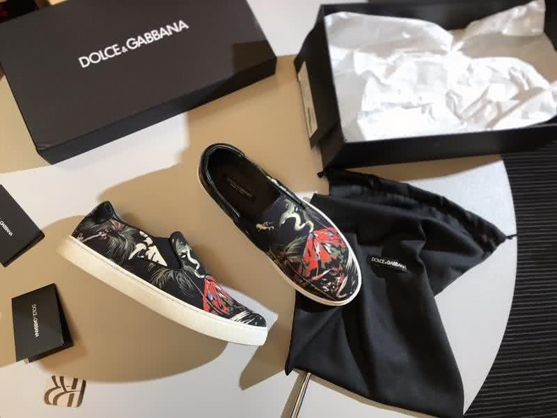 Dolce & Gabbana Slip-on Painting Black Upper White Sole Men 6