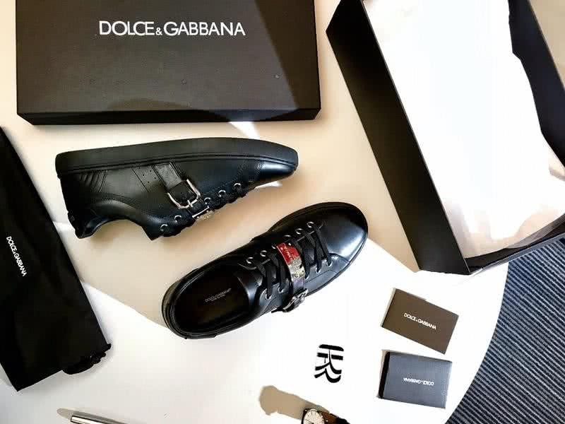 Dolce & Gabbana Sneakers Leather Buckle Black Men 7