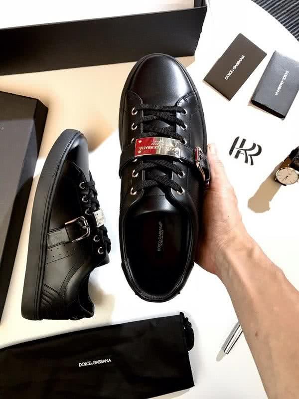 Dolce & Gabbana Sneakers Leather Buckle Black Men 8