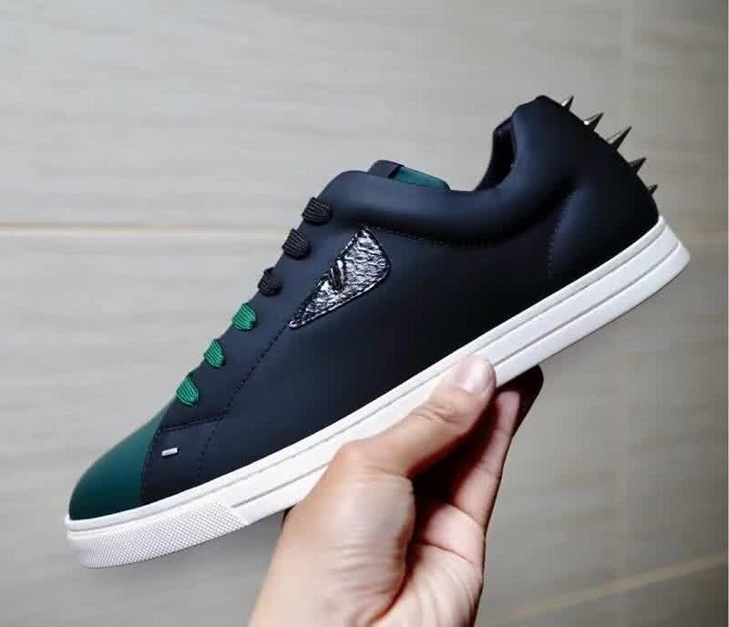 Fendi Sneakers Black And Green Upper White Sole Men 2