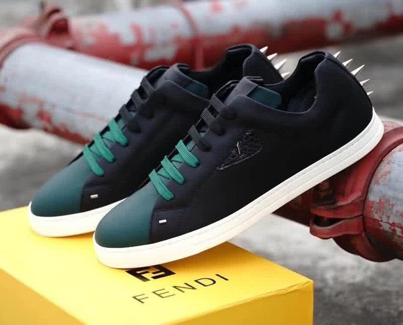 Fendi Sneakers Black And Green Upper White Sole Men 3