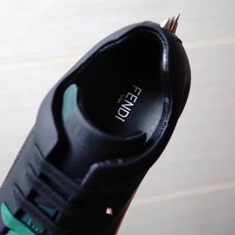 Fendi Sneakers Black And Green Upper White Sole Men 8