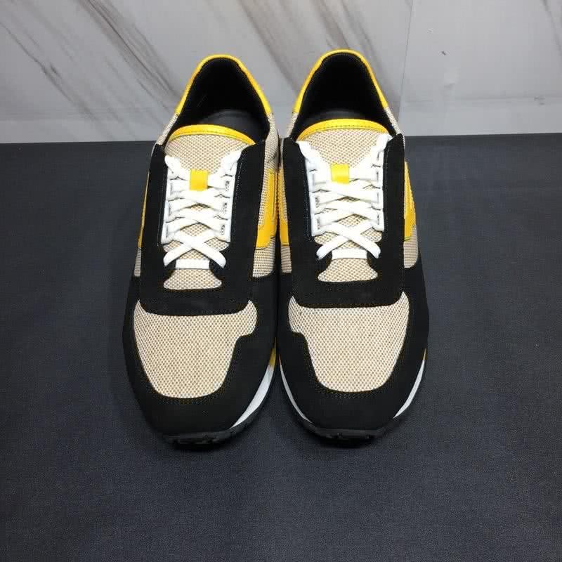 Bally Fashion Leather Shoes Cowhide Black And Yellow Men 4