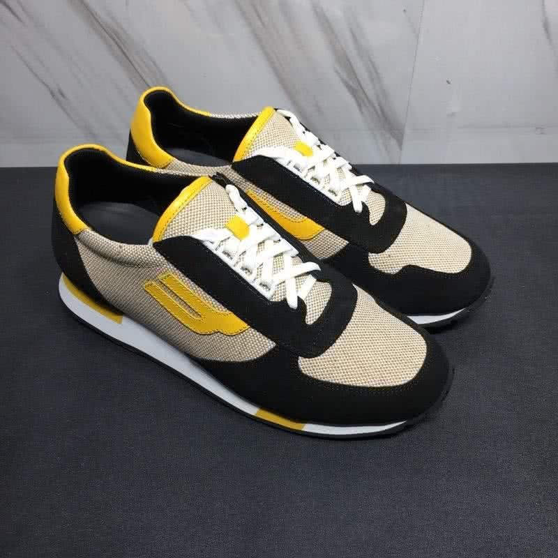 Bally Fashion Leather Shoes Cowhide Black And Yellow Men 2