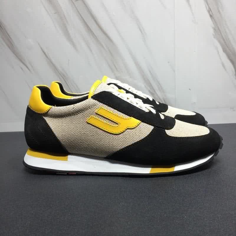 Bally Fashion Leather Shoes Cowhide Black And Yellow Men 3