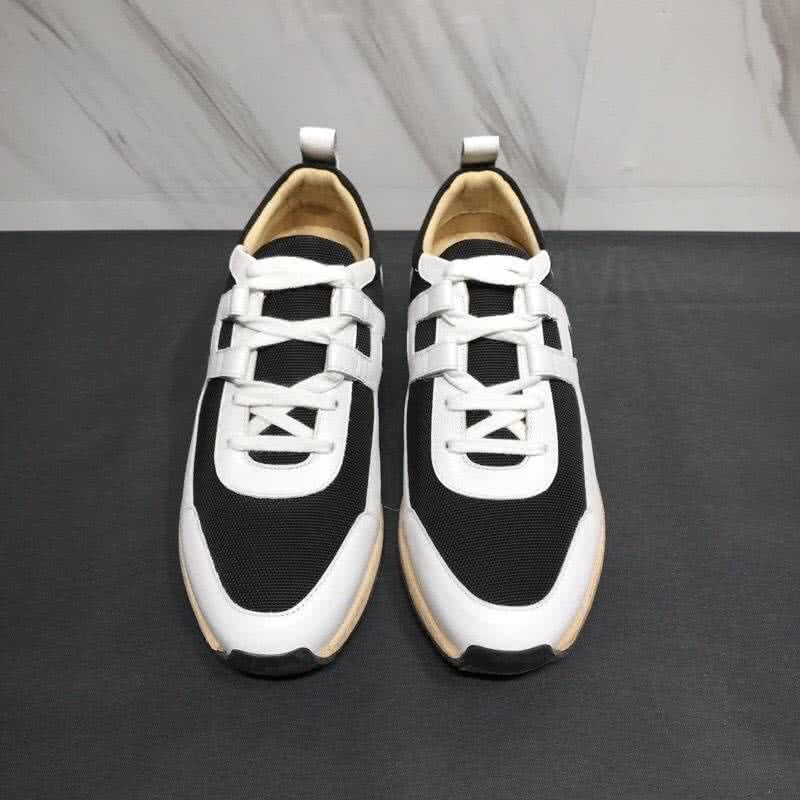 Hermes Fashion Comfortable Shoes Cowhide White And Black Men 2