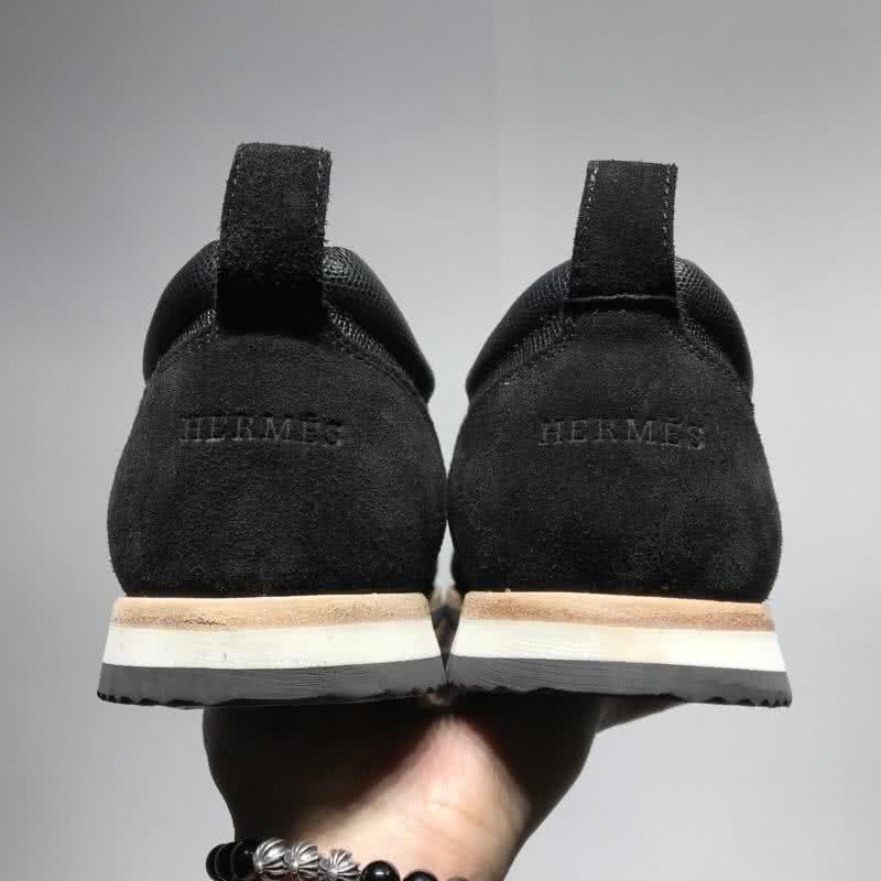 Hermes Fashion Comfortable Shoes Cowhide Black Men 8