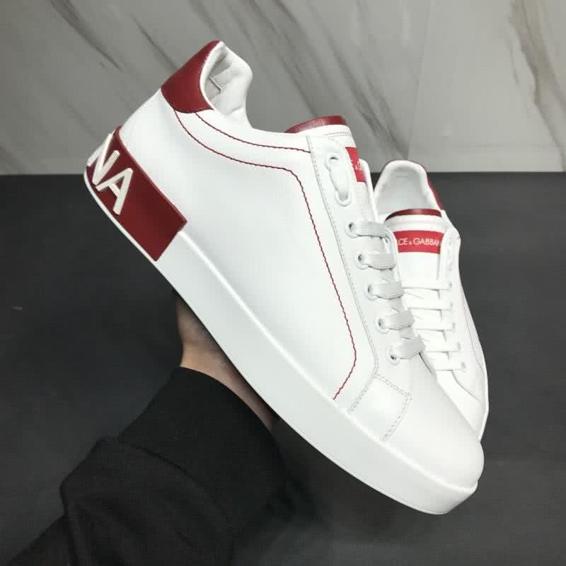 Dolce & Gabbana Sneakers Leather White Letters White Red Men 6