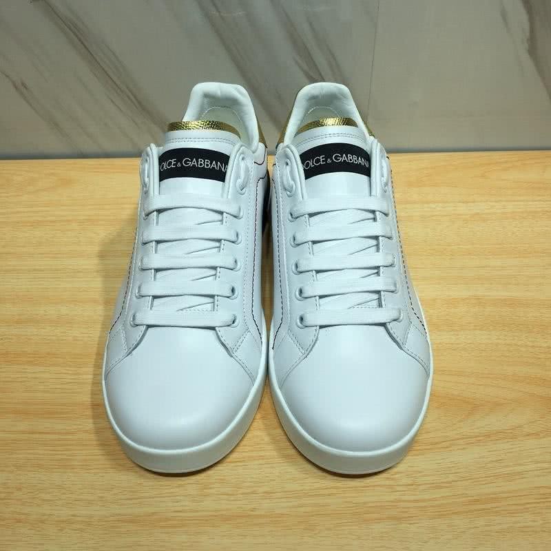 Dolce & Gabbana Sneakers Leather White Letters White Golden Black Men 4