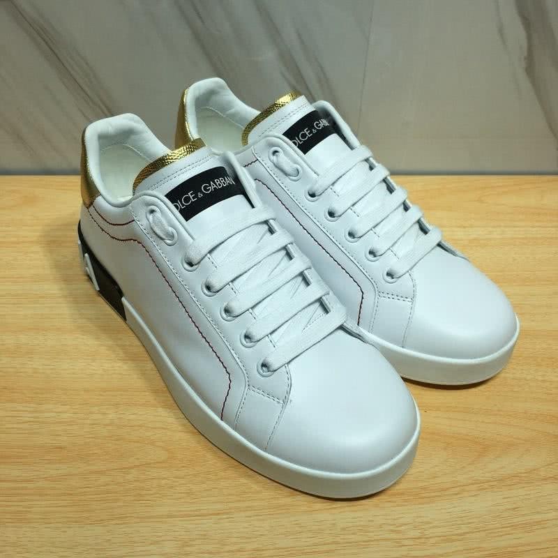 Dolce & Gabbana Sneakers Leather White Letters White Golden Black Men 3
