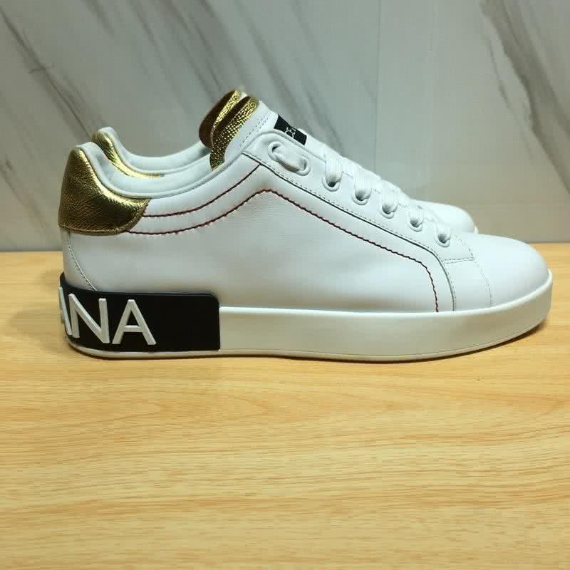 Dolce & Gabbana Sneakers Leather White Letters White Golden Black Men 5