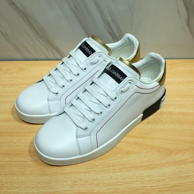 Dolce & Gabbana Sneakers Leather White Letters White Golden Black Men 1