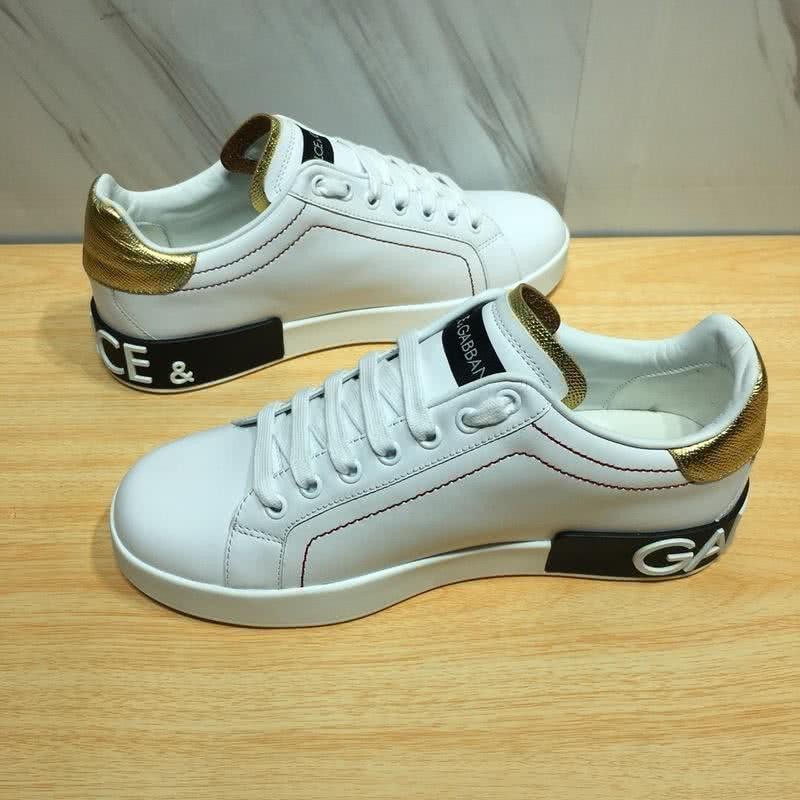 Dolce & Gabbana Sneakers Leather White Letters White Golden Black Men 6