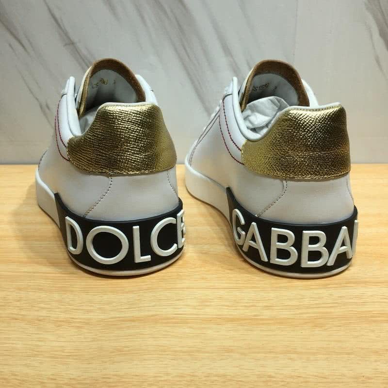 Dolce & Gabbana Sneakers Leather White Letters White Golden Black Men 8