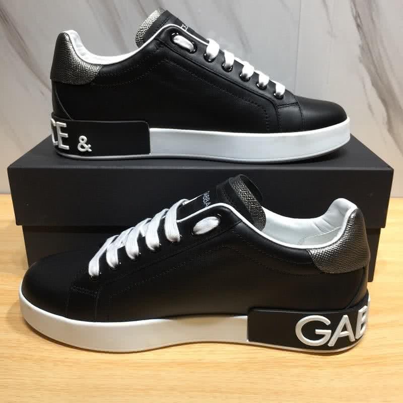 Dolce & Gabbana Sneakers Leather Black Upper White Letters And Sole Men 5