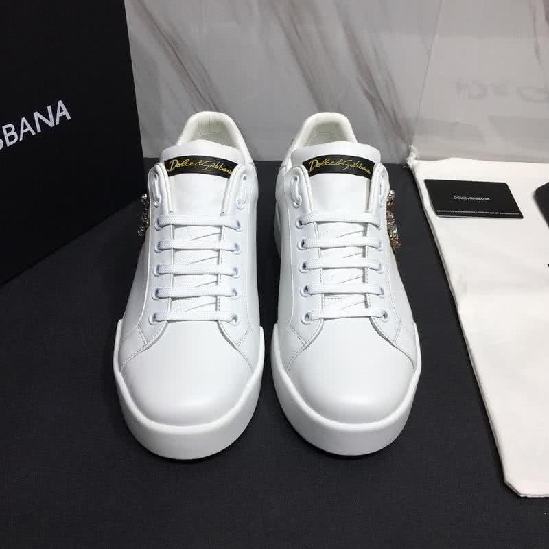 Dolce & Gabbana Sneakers Leather Ctystal Crown White Men 2