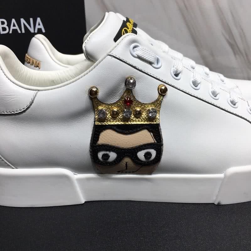 Dolce & Gabbana Sneakers Leather Ctystal Crown White Men 5
