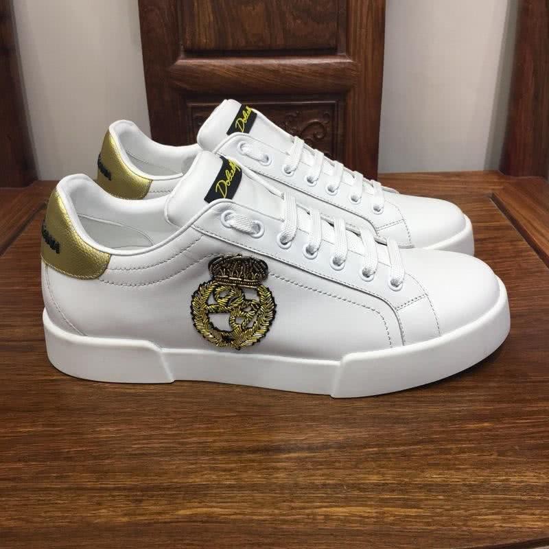 Dolce & Gabbana Sneakers Leather White Golden Men 4