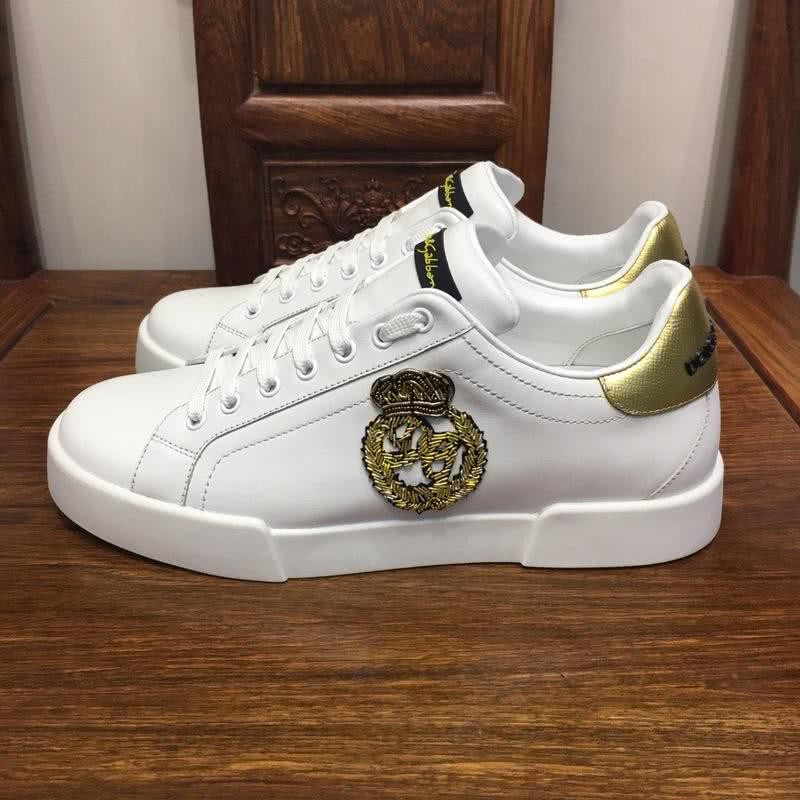 Dolce & Gabbana Sneakers Leather White Golden Men 5