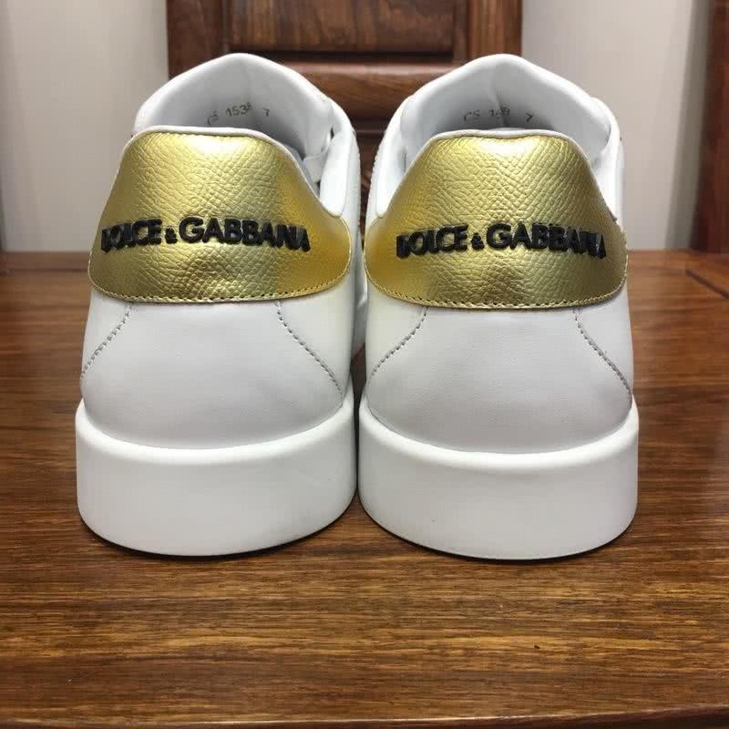 Dolce & Gabbana Sneakers Leather White Golden Men 8