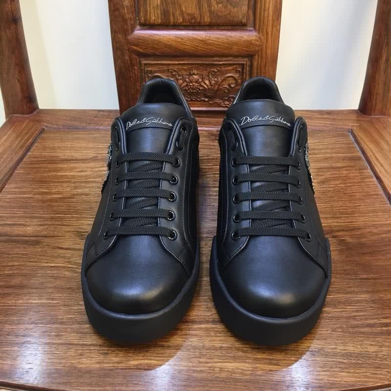 Dolce & Gabbana Sneakers Leather Black Golden Men 2