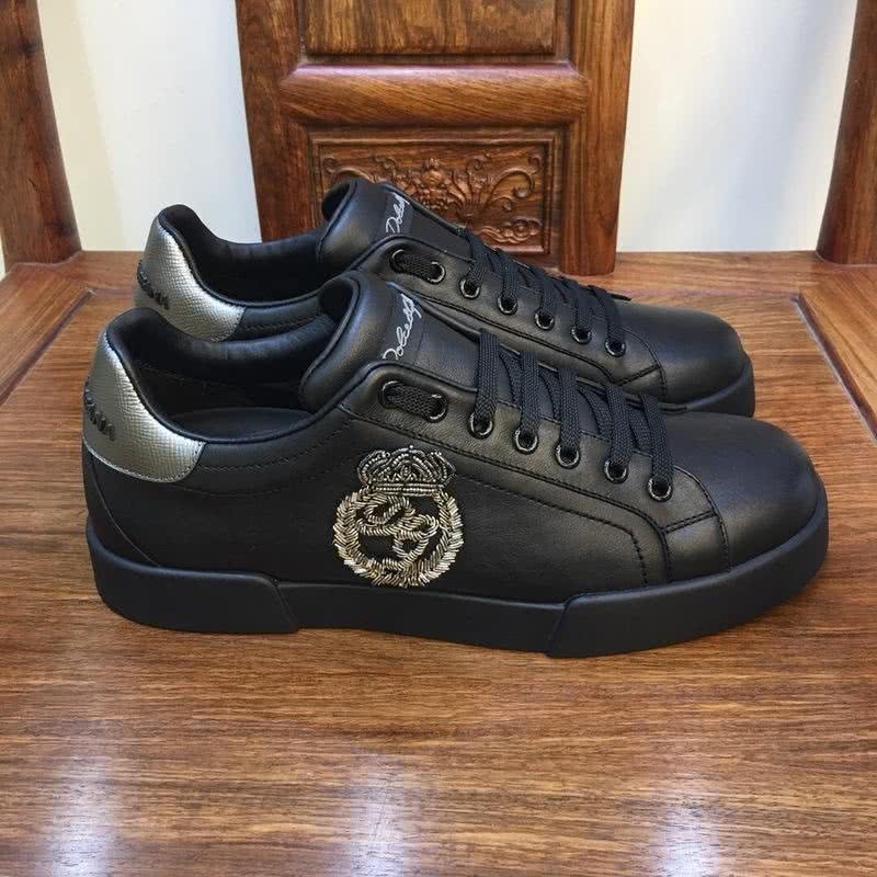 Dolce & Gabbana Sneakers Leather Black Golden Men 4