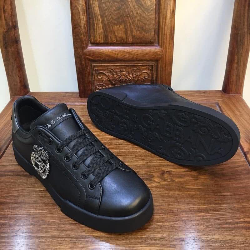 Dolce & Gabbana Sneakers Leather Black Golden Men 6