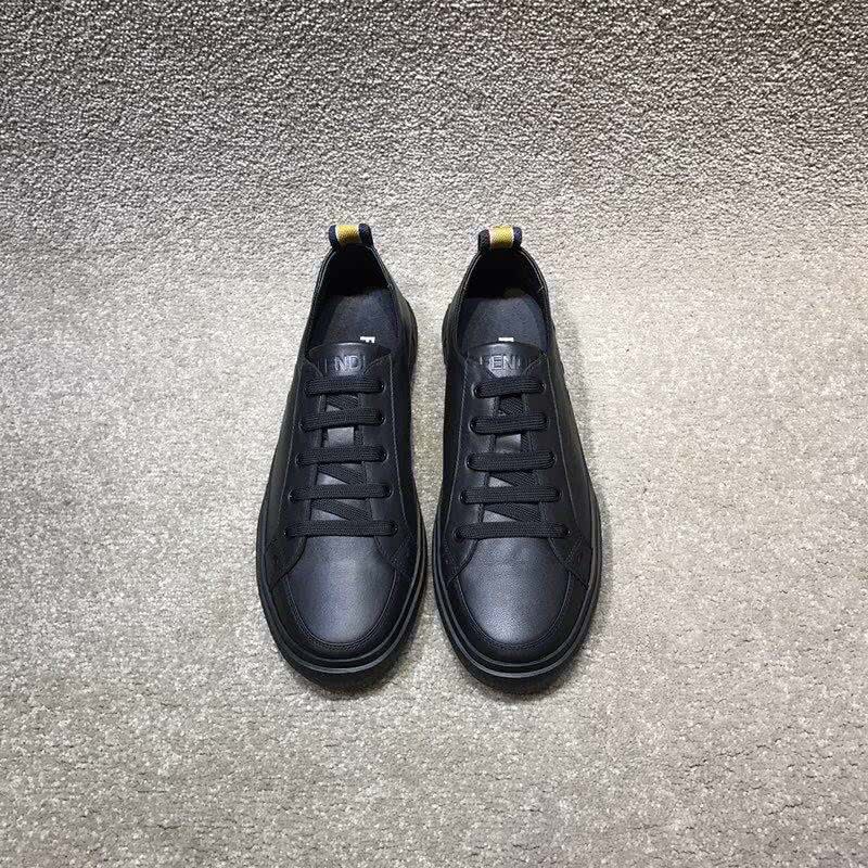 Fendi Sneakers Lace-ups Black Leather Men 2