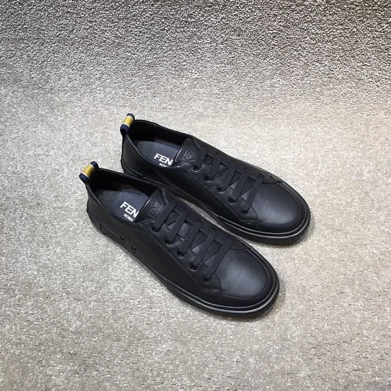 Fendi Sneakers Lace-ups Black Leather Men 3