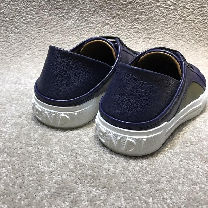 Fendi Sneakers Leather Navy Upper White Sole Men 4