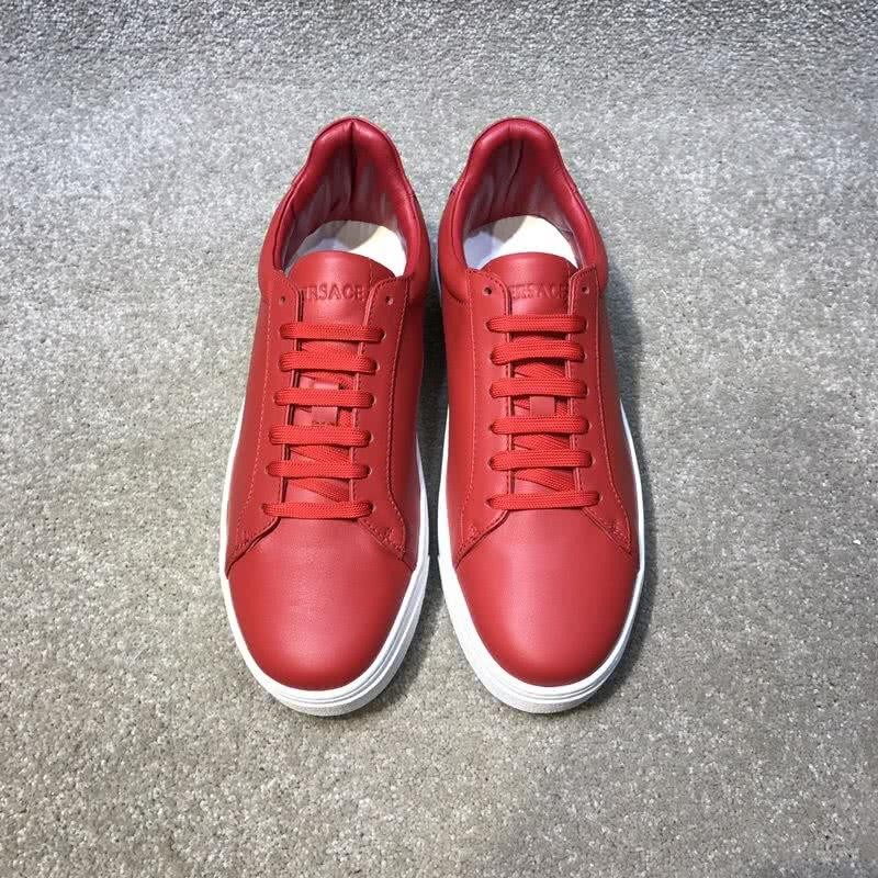 Versace Top Quality Casual Shoes Simple Cowhide Red Men 2